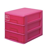 サンコープラスチック レターケース A4 幅26×奥行35×高さ28cm 3段 収納ケース ピンク ※2個以上から注文可能(販売価格は1個単位の価格)