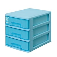 サンコープラスチック レターケース A4 幅26×奥行35×高さ28cm 3段 収納ケース ブルー ※2個以上から注文可能(販売価格は1個単位の価格)