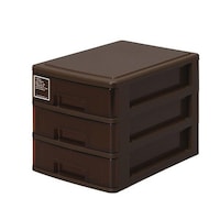 サンコープラスチック レターケース A5 幅19×奥行27×高さ19cm 3段 収納ケース ブラウン ※3個以上から注文可能(販売価格は1個単位の価格)