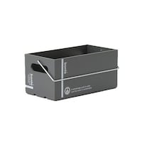 八幡化成 収納ボックス S 幅11×奥行22×高さ10cm コンテナ プラスチック製 グレー グレー ※3個以上から注文可能(販売価格は1個単位の価格)