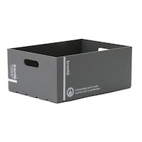 八幡化成 収納ボックス A4 サイズ 幅22.8×奥行32×高さ13.2cm 深型 コンテナ プラスチック製 グレー ※2個以上から注文可能(販売価格は1個単位の価格)