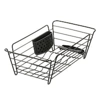 リッチェル 水切りラック 水切りかご リッチェル ラクール ディッシュドレイナー S カトラリーポケット付き ダークグレー ※2個以上から注文可能(販売価格は1個単位の価格)