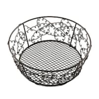 ちどり産業 バスケット 丸型 約 直径19×高さ7cm 小物入れ ラッピング ブラウン ※5個以上から注文可能(販売価格は1個単位の価格)