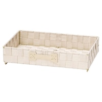 ちどり産業 収納ボックス 1/3サイズ テープバスケット 幅38×奥行26×高さ8cm ベージュ ※3個以上から注文可能(販売価格は1個単位の価格)