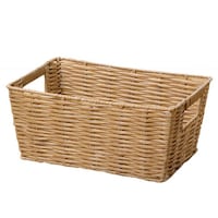 ちどり産業 バスケット 収納ボックス 約 幅19×奥行28×高さ12cm ラスティー クォーターサイズ ナチュラル ※3個以上から注文可能(販売価格は1個単位の価格)