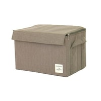 東洋ケース 収納ボックス ストレリアナチュレ M 幅33×奥行22×高さ22cm 蓋付き 布 折りたたみ ダークグレー ※2個以上から注文可能(販売価格は1個単位の価格)