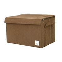 東洋ケース 収納ボックス ストレリアナチュレ L 幅43×奥行27×高さ27cm 蓋付き 布 折りたたみ ブラウン ※2個以上から注文可能(販売価格は1個単位の価格)