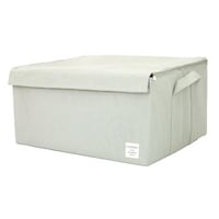 東洋ケース 収納ボックス ストレリアナチュレ LL 幅53×奥行43×高さ27cm 蓋付き 布 折りたたみ ライトグレー ※2個以上から注文可能(販売価格は1個単位の価格)