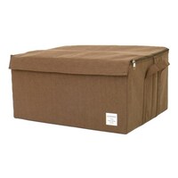 東洋ケース 収納ボックス ストレリアナチュレ LL 幅53×奥行43×高さ27cm 蓋付き 布 折りたたみ ブラウン ※2個以上から注文可能(販売価格は1個単位の価格)