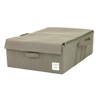 東洋ケース 収納ボックス ストレリアナチュレ ベッド下 幅39×奥行60×高さ18cm 布 折りたたみ ダークグレー ※2個以上から注文可能(販売価格は1個単位の価格)