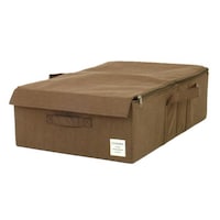 東洋ケース 収納ボックス ストレリアナチュレ ベッド下 幅39×奥行60×高さ18cm 布 折りたたみ ブラウン ※2個以上から注文可能(販売価格は1個単位の価格)