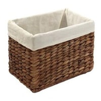 ちどり産業 収納ボックス バスケット 内布 約 幅18×奥行26×高さ20cm かご ウォーターヒヤシンス ダークブラウン ※2個以上から注文可能(販売価格は1個単位の価格)