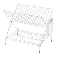 リッチェル 水切りラック シェリー たためる2段水切り カトラリーポケット付き ホワイト