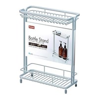 アスベル シャンプーラック ディスペンサースタンド Wコートボトルスタンド2段 ラックス ホワイト ※2個以上から注文可能(販売価格は1個単位の価格)