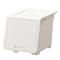 JEJアステージ 収納ケース フタ付き ロッキンポッド S 収納ボックス 前開き フラップボックス 日本製 ホワイト ※3個以上から注文可能(販売価格は1個単位の価格)