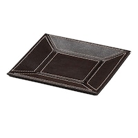 ちどり産業 小物トレー 正方形 トレー レザー風 キャッシュトレー 幅17×奥行17×高さ1.5cm ※2個以上から注文可能(販売価格は1個単位の価格)