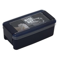 岩崎工業 お弁当箱 1段 パッキン一体式 イージーケアランチボックス 520ml ネイビー ※3個以上から注文可能(販売価格は1個単位の価格)