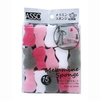 WISE キッチンスポンジ ネコ 15個入り ASSO メラミンスポンジ ※8個以上から注文可能(販売価格は1個単位の価格)