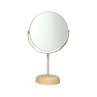 ミラー 高さ22.5cm 5インチ 卓上 両面 スタンドミラー 拡大鏡 木製 天然木 鏡 かがみ 化粧鏡 ナチュラル ※2個以上から注文可能(販売価格は1個単位の価格)