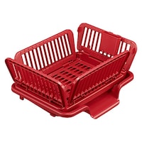 サンコープラスチック 水切りかご 水が流れる たためる水切り 流 縦型 ワインレッド ※2個以上から注文可能(販売価格は1個単位の価格)