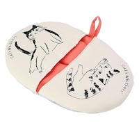 逸品社 キッチンミトン 鍋つかみ 綿 布製 ネコ柄 CATS Whiskers ピンク ※3個以上から注文可能(販売価格は1個単位の価格)