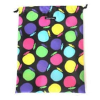 HALKARIN’S 巾着袋 L 消臭 抗菌 大 体操着入れ お着替え ハンナフラ HannaHula カラフルりんご ※3個以上から注文可能(販売価格は1個単位の価格)