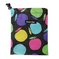 HALKARIN’S 巾着袋 S 消臭 抗菌 小 体操着入れ お着替え コップ入れ ハンナフラ HannaHula カラフルりんご ※4個以上から注文可能(販売価格は1個単位の価格)