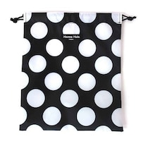 HALKARIN’S 巾着袋 M 消臭 抗菌 大 体操着入れ お着替え ハンナフラ HannaHula ブラックドット ※3個以上から注文可能(販売価格は1個単位の価格)