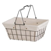 アビテ ワイヤーバスケット L 幅43×奥行30×高さ20cm ファブリック アイボリー ※2個以上から注文可能(販売価格は1個単位の価格)