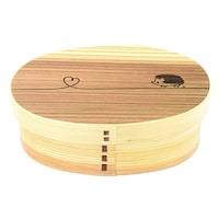 かのりゅう 弁当箱 曲げわっぱ 400ml 1段 ウレタン塗装 レーザー彫刻 デザイン 結び 動物 ハリネズミ