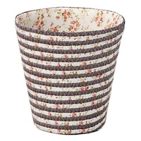 ちどり産業 ゴミ箱 丸型 幅26cm 円柱 ダストボックス 花柄 ダークブラウン ※2個以上から注文可能(販売価格は1個単位の価格)