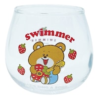 サンアート グラス 290ml ゆらゆらグラス SWIMMER コップ ガラス 日本製 くまandいちご ※3個以上から注文可能(販売価格は1個単位の価格)