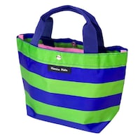 HALKARIN’S ミニトートバッグ Hanna Hula ハンナフラ 軽量 お散歩バッグ ボーダーグリーン ※2個以上から注文可能(販売価格は1個単位の価格)
