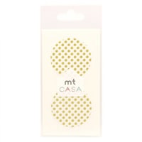 カモ井加工紙 マスキングテープ 丸 10枚入 ドット 直径5cm mt CASA seal ゴールド ※7個以上から注文可能(販売価格は1個単位の価格)