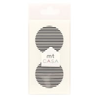 カモ井加工紙 マスキングテープ 丸 10枚入 ボーダー 直径5cm mt CASA seal ブラック ※7個以上から注文可能(販売価格は1個単位の価格)