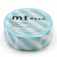 カモ井加工紙 マスキングテープ ストライプ 幅15mm×7m mt DECO ミントブルー ※15個以上から注文可能(販売価格は1個単位の価格)