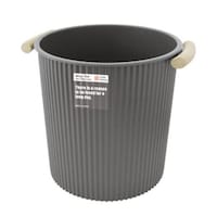 八幡化成 ゴミ箱 9L フタなし ウェイビー くず入れ 丸型 グレー ※3個以上から注文可能(販売価格は1個単位の価格)