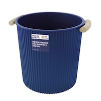 八幡化成 ゴミ箱 9L フタなし ウェイビー くず入れ 丸型 ネイビー ※3個以上から注文可能(販売価格は1個単位の価格)