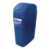 八幡化成 ゴミ箱 4L ふた付き ウェイビー スイング くず入れ シンプル ネイビー ※3個以上から注文可能(販売価格は1個単位の価格)