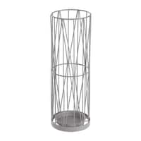 不二貿易 傘立て ウィル 円柱 受け皿付き グレー ※2個以上から注文可能(販売価格は1個単位の価格)