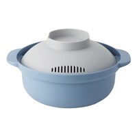 エヌ・エレファント &NE 楽チン!レンジ鍋 Recopo 電子レンジ調理器 日本製 ブルー ※3個以上から注文可能(販売価格は1個単位の価格)