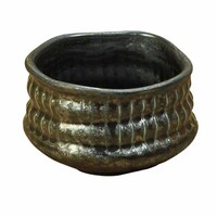 ヤマコー 抹茶碗 200ml 削ぎ目 陶器 美濃焼 シルバー ※2個以上から注文可能(販売価格は1個単位の価格)