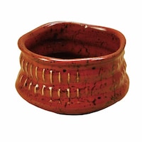 ヤマコー 抹茶碗 200ml 削ぎ目 陶器 美濃焼 赤 ※2個以上から注文可能(販売価格は1個単位の価格)