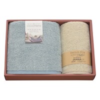 タオル ギフト ココチエナ バスタオル + フェイスタオル 各1枚 ブルー ※2個以上から注文可能(販売価格は1個単位の価格)