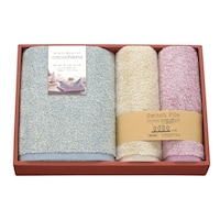 タオル ギフト ココチエナ バスタオル 1枚 + フェイスタオル 2枚 ブルー ※2個以上から注文可能(販売価格は1個単位の価格)