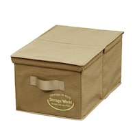 アイメディア 収納ボックス クローゼットのフタ付整理箱 2個組 キャメル ※2個以上から注文可能(販売価格は1個単位の価格)