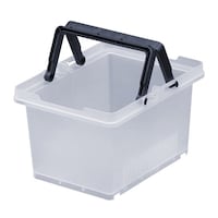 JEJアステージ 小物収納 セパレートバスケット25 持ち手付き クリア ※6個以上から注文可能(販売価格は1個単位の価格)