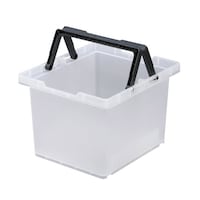 JEJアステージ 収納ボックス セパレートバスケット75 持ち手付き クリア ※3個以上から注文可能(販売価格は1個単位の価格)