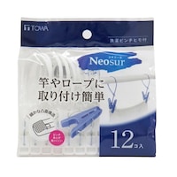 東和産業 洗濯ピンチ ネオスール ヒモ付 12個入 ホワイト ※11個以上から注文可能(販売価格は1個単位の価格)