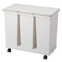 アスベル ゴミ箱 分別 3分別 20L 防臭 密閉 分別ゴミ箱 横型 キャスター付き ダストボックス 生ごみ ホワイト